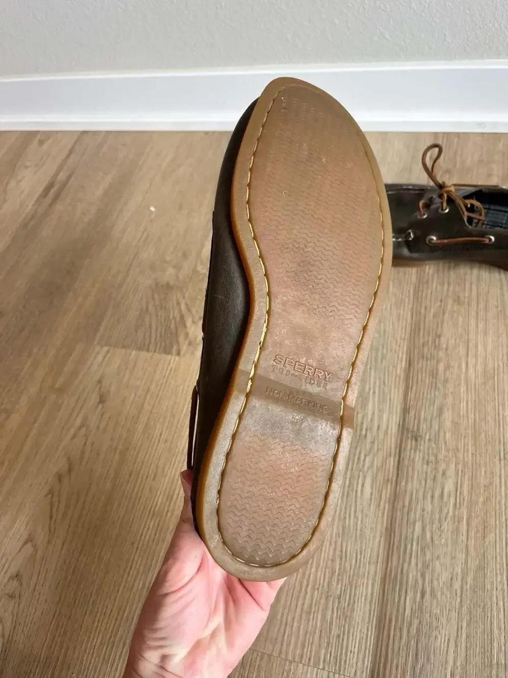 Sperry Top-Sider,Size 12 Leather Brown Loafer Boat Shoes, Brown,Old Money,Preppy